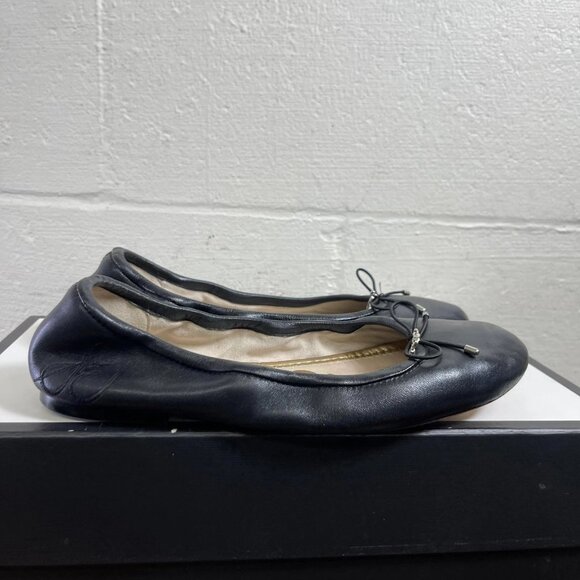 Sam Edelman Felicia Black Leather Ballet Flats Slip On Shoes Women's 9 US/39 EU - Picture 3 of 10